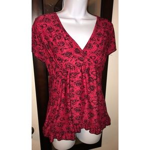 🌹Marilyn Monroe Sleepwear Top in Red Rose Pattern